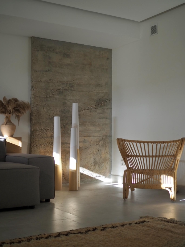 Floor Candle Holder White Matte Stacked Disk Sculptural Form