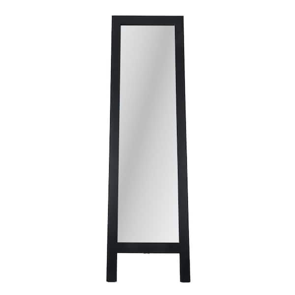 Floor Mirror Slender Beveled Edge Easel Stand Dark Stained