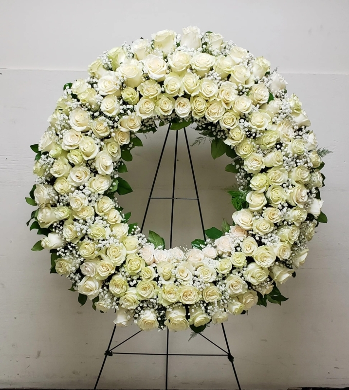 Floral Wreath: Oversized 36-Inch Scale Rose Composition