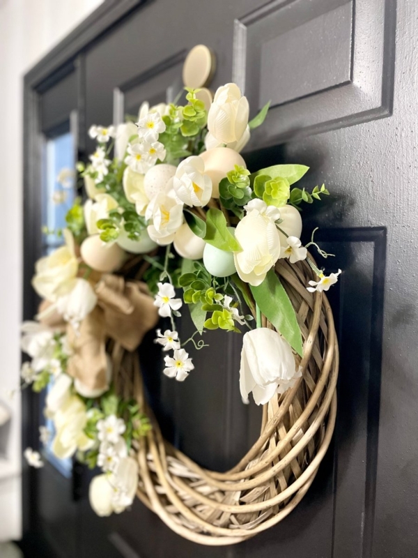 Floral Wreath Oversized Blooms Eucalyptus Large Ranunculus And Rose Wreath