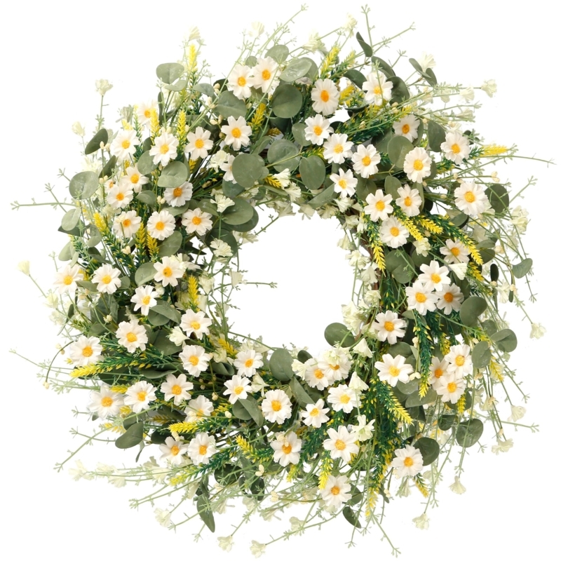 Floral Wreath with Mixed Botanicals, Farmhouse Front Door Floral Wreath