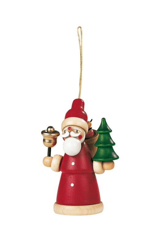 Folk Art Santa Figurine Ornament Toy-Filled Backpack Colorful Decor