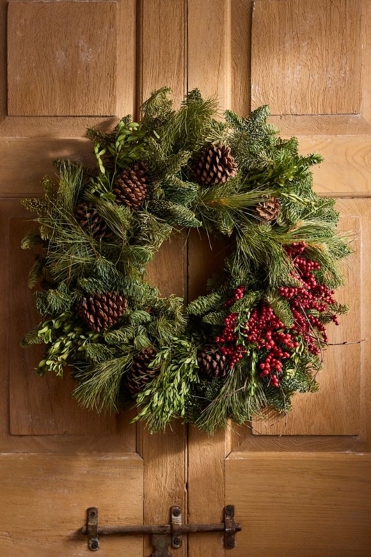 Fresh Mixed Greenery Wreath Mixed Evergreen Textures
