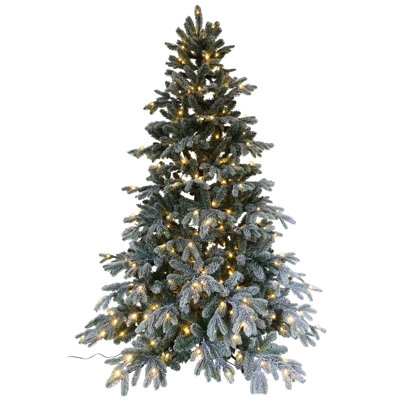 Frosted Pre-Lit Christmas Tree Decor Elegant 7ft Flocked Holiday (72 chars)