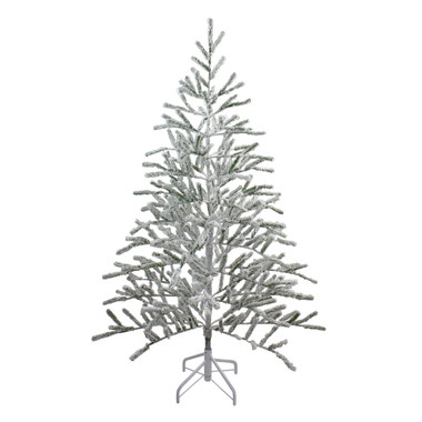 Frosted Slim Flocked Christmas Tree Metal Stand