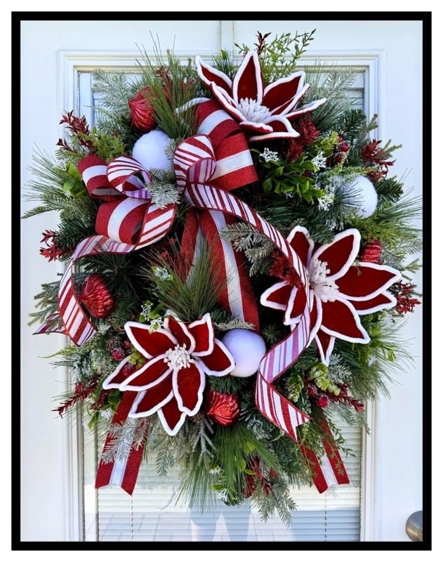 Frosted Winter Wreath with Oversized Burlap Bow and Berry Clusters