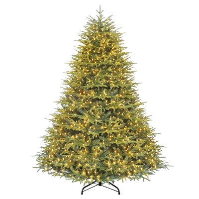Full Artificial Christmas Tree Dense Needles Warm LED Lights