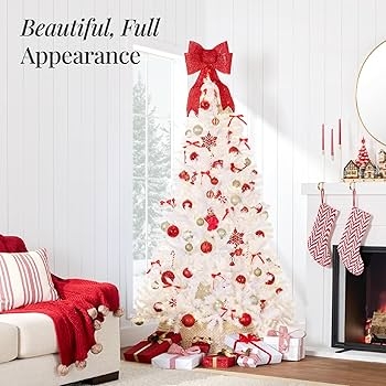 Full Conical Artificial Christmas Tree Pre-Lit with Warm Lights