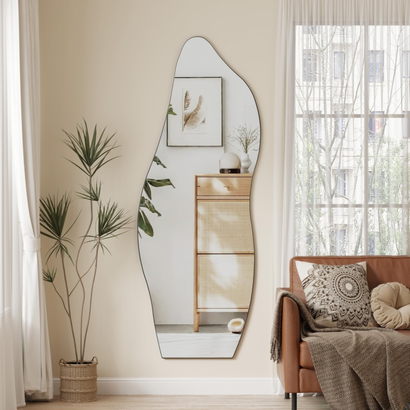 Full Length Mirror Asymmetrical Frameless Beveled Edge