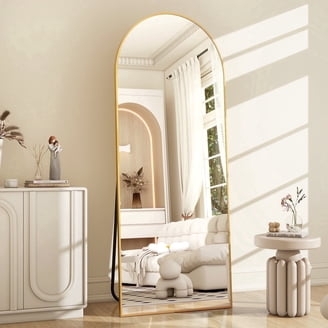 Full Length Mirror: Traditional French Country Thin Frame Leaning Silhouette
