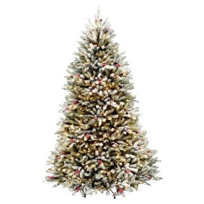 Full Pre-Lit Artificial Tree Dunhill Fir Dense Evergreen Foliage