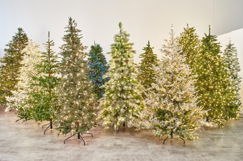 Full Silhouette Artificial Christmas Tree, Pre-lit Warm Ambient Light