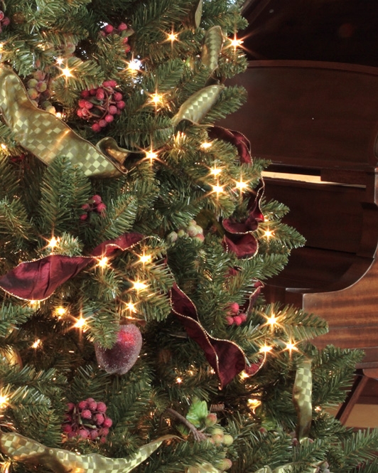 Full Silhouette Lighted Holiday Tree Dense Foliage Classic Style