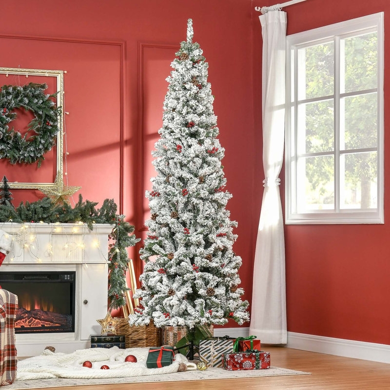 Full White Artificial Christmas Tree for Modern Holiday Decor Themes