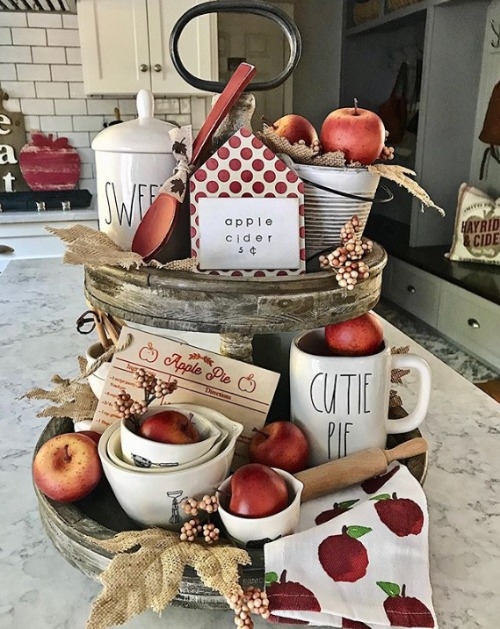 Galvanized Metal Three Tiered Tray for Rustic Farmhouse Kitchen Styling
