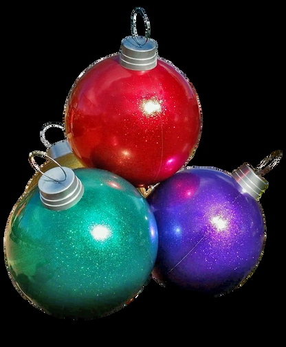 Giant Christmas Ball Ornament Stack, Glossy Commercial Decor