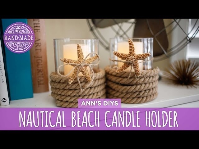 Glass Hurricane Candle Holder with Thick Natural Rope Wrap