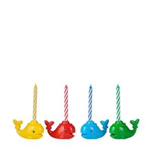 Glossy Whale Shaped Candle Holders Set of Four Nautical Party Decor