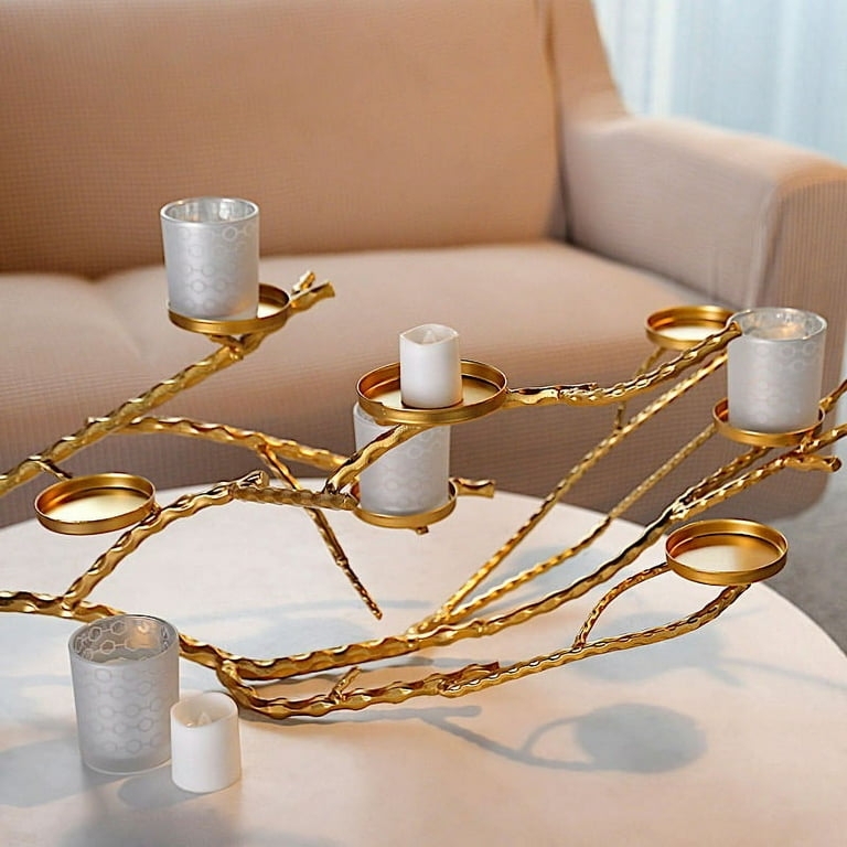 Gold Candelabra Manzanita Tree Branch Sculpture