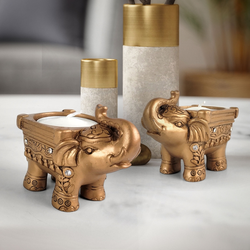 Gold Elephant Candle
