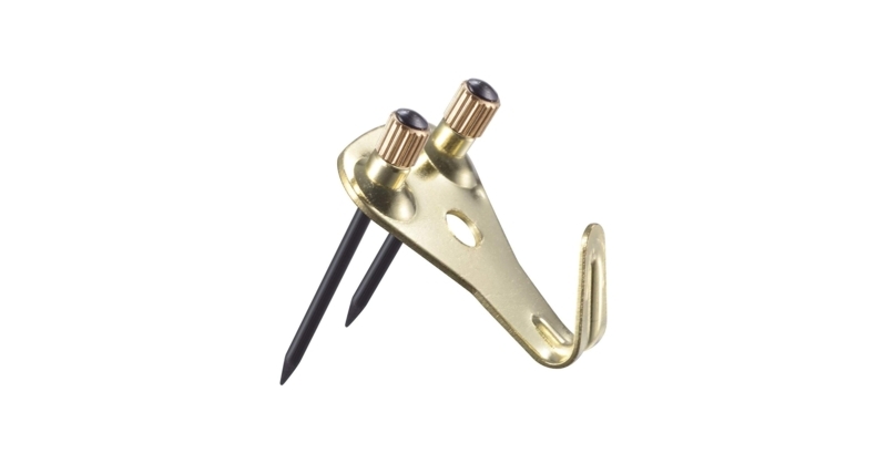 Gold Metal Wall Hooks: heavy duty with angled nail slot design