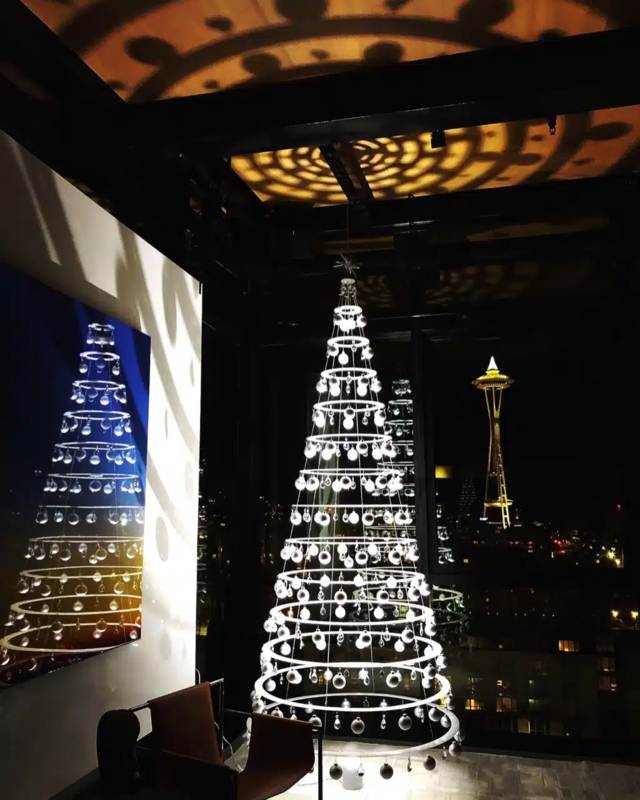 Hanging Christmas Tree Sculptural Tiered Modern Minimalist Urban