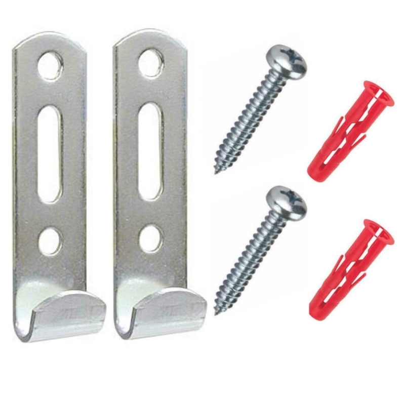 Heavy Duty Silver Metallic Picture Hooks with J-Shaped Profile