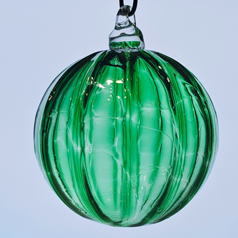 Holiday Ornament Hand Blown Glass Optic Twist Jewel Tone Artisanal Set