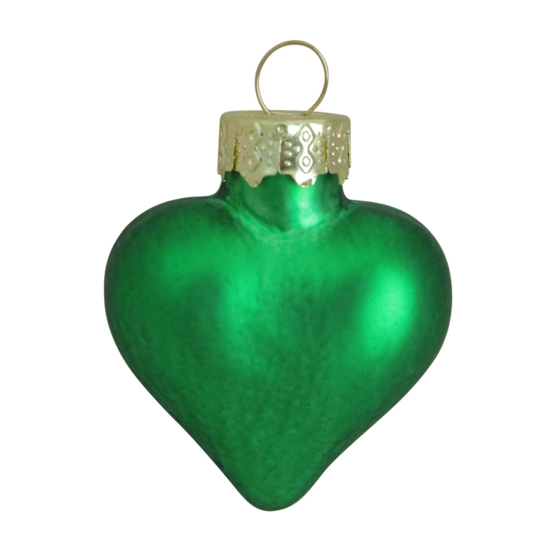 Holiday Ornament Matte Glass Heart Sage Green Modern Earthy Charming