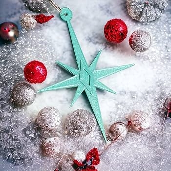 Holiday Ornament Set Starburst Shape Retro Atomic Design
