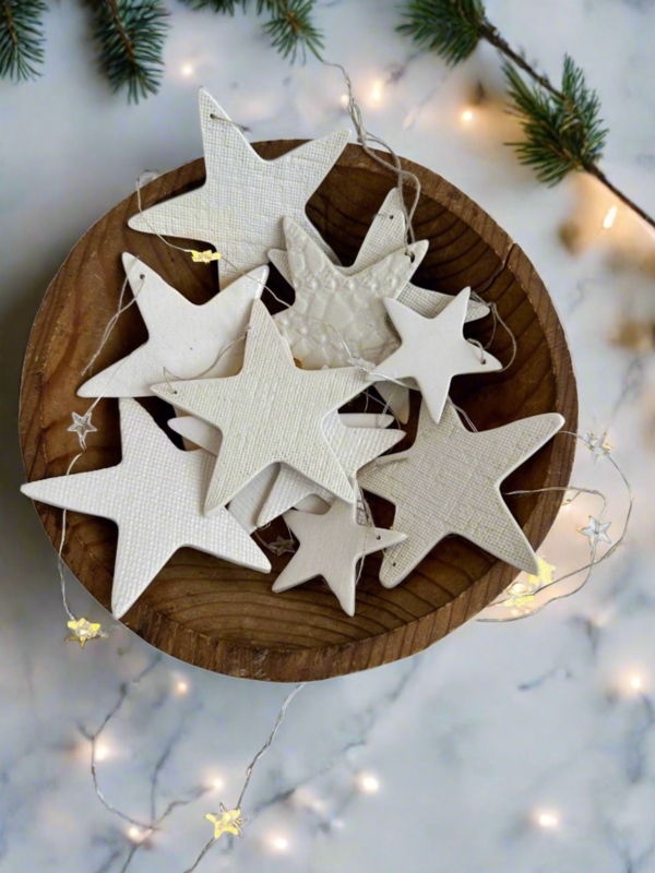 Holiday Ornaments Handmade Texture Jute Twine Detail Rustic Star Decor