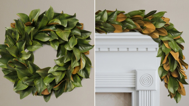 Holiday Wreath Luxury Christmas Mantel Decor With Mixed Needles