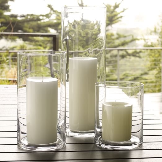 Hurricane Candle Holder Graduated Heights Gold Toned Base Set