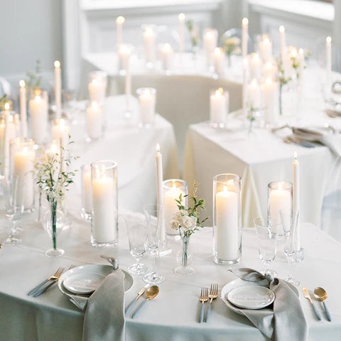 Hurricane Candle Holders Glass Pillar Base Modern Romantic Dining Decor