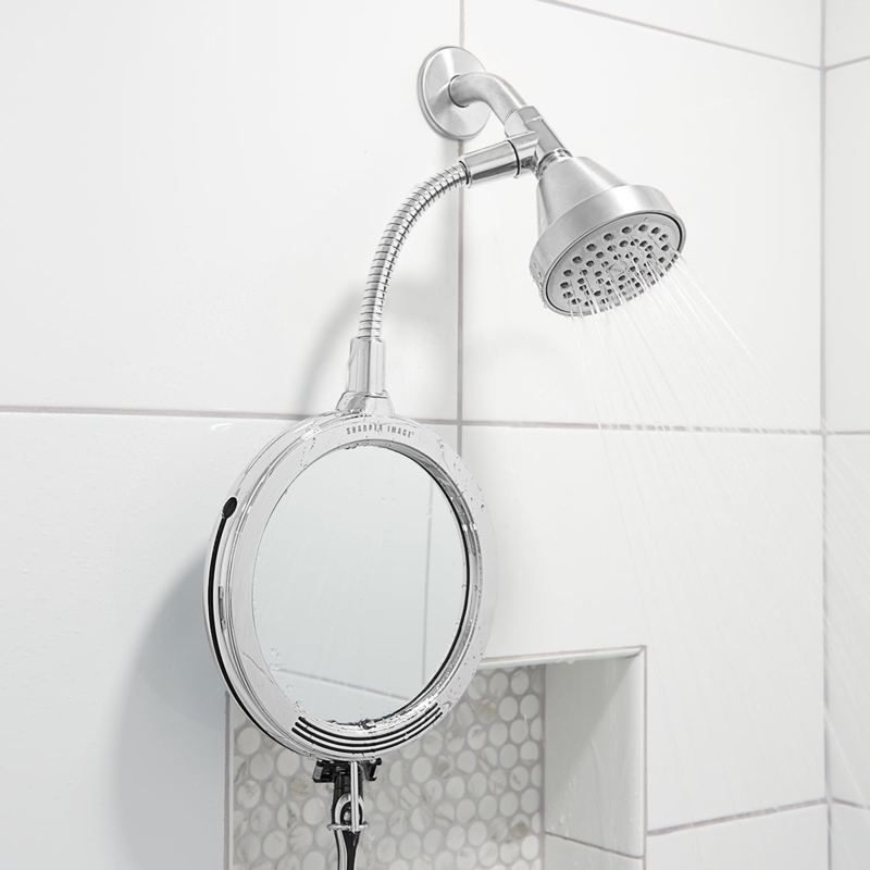 Illuminated Shower Mirror with LED Border, Modern Illuminated Shower Mirror