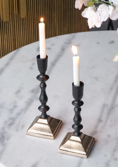 Industrial Pipe Candle Holder Wood Base Mixed Material Accent