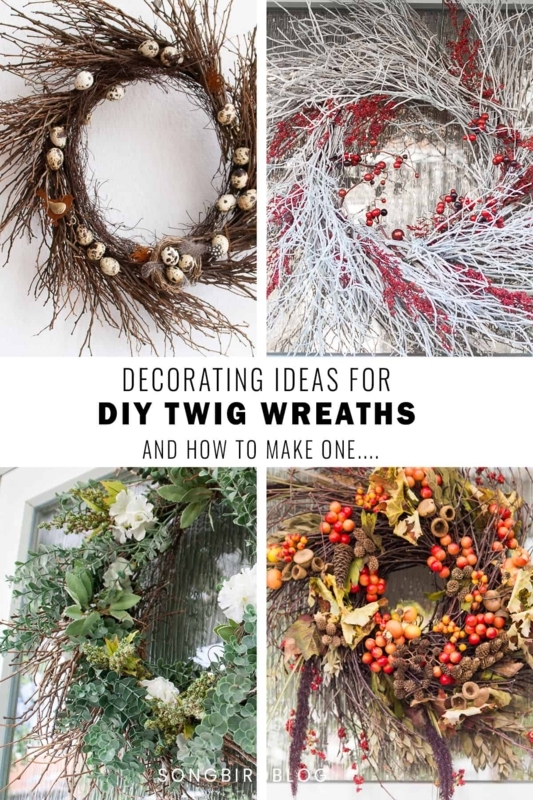 Interwoven Twig Wreath: Natural Branches with Red Berry Accents