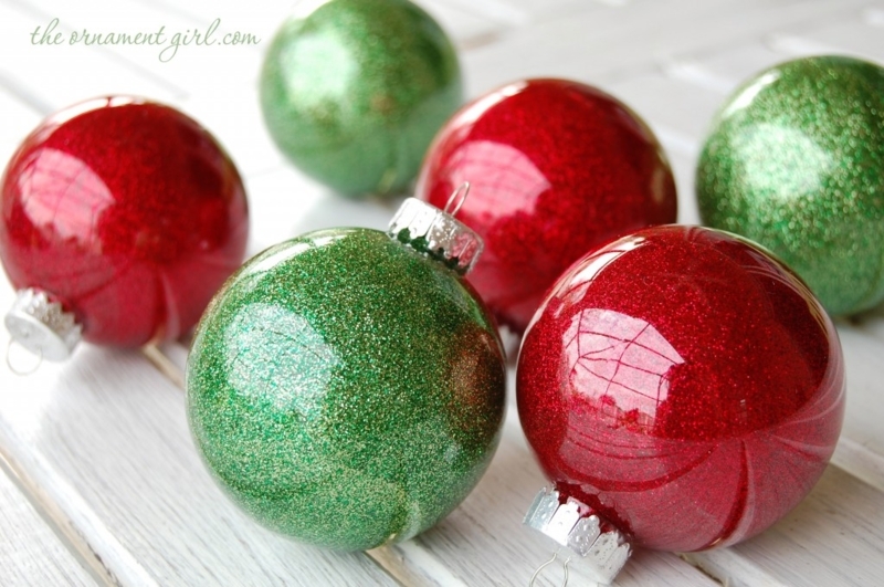 Jewel-Toned Glitter Christmas Ornaments with Texture for Festive Decor