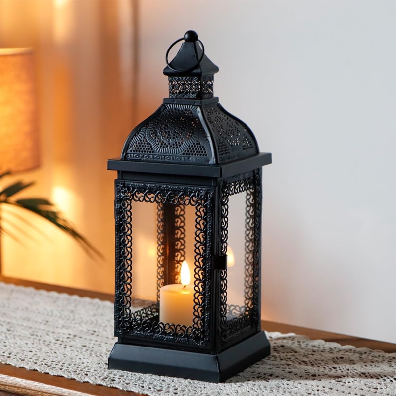 Lantern Matte Finish Tempered Glass Rustic Outdoor Decor