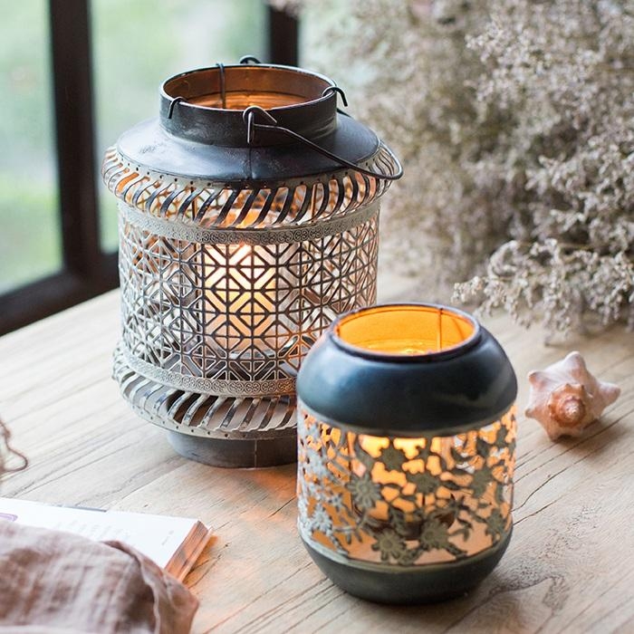 Lantern Matte Finish Top Ring Handle Farmhouse Decor