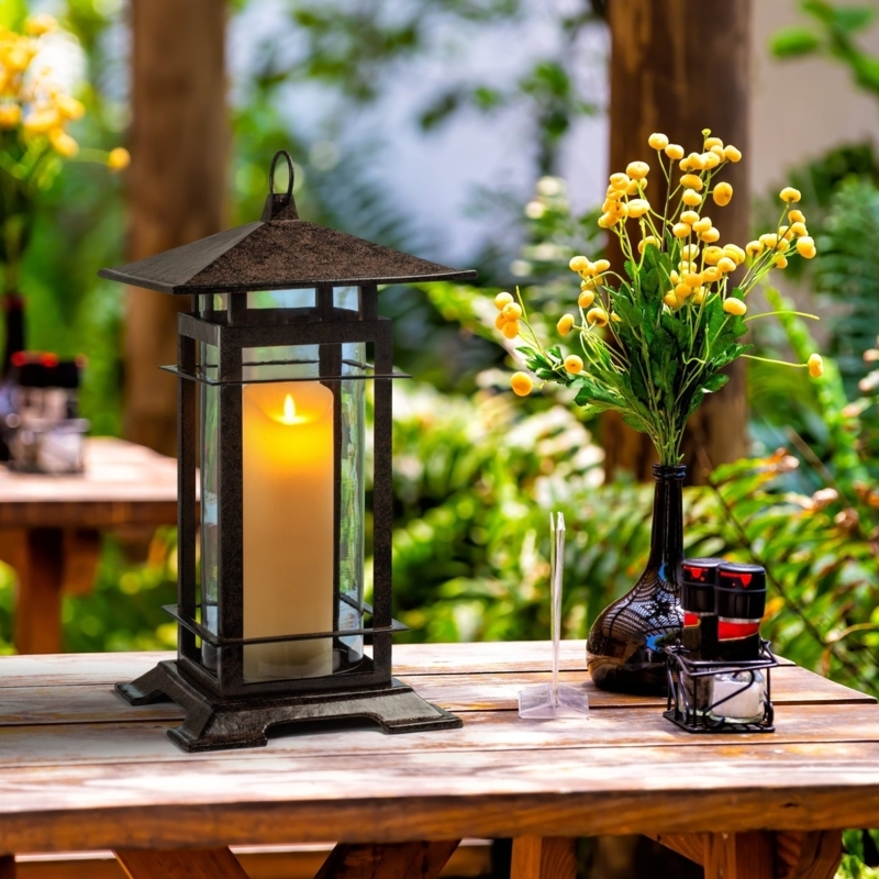 Lanterns: Traditional Charcoal Cast Iron Look with Ring Handles