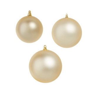 Large Champagne Matte Ball Ornaments for Holiday Decor