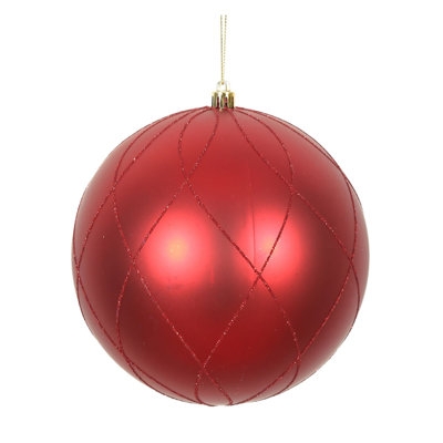 Large Christmas Ornament Matte and Glitter Swirl Pattern