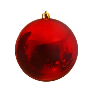 Large Christmas Ornament Vibrant Ruby Red High Gloss 14cm