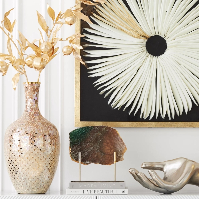 Layered Metallic Accent Trays Round Polished Finish Set