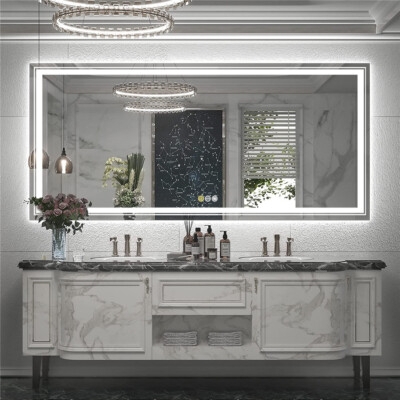 LED Bathroom Mirror Backlit Rounded Corners Extra Large Spa Vanity