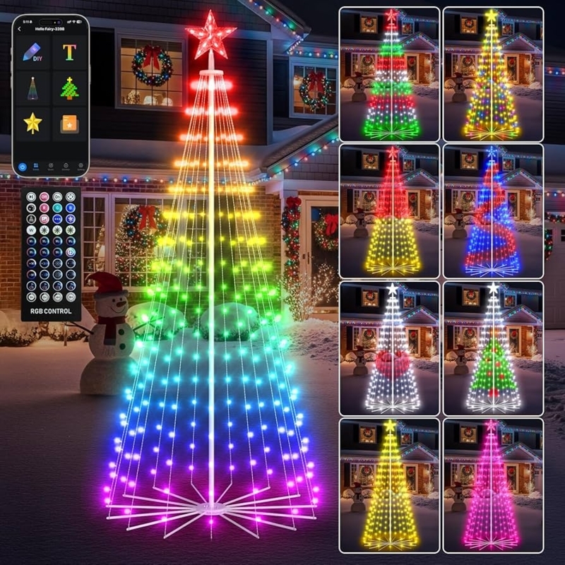 LED Cone Tree Smart Color Changing Outdoor Display