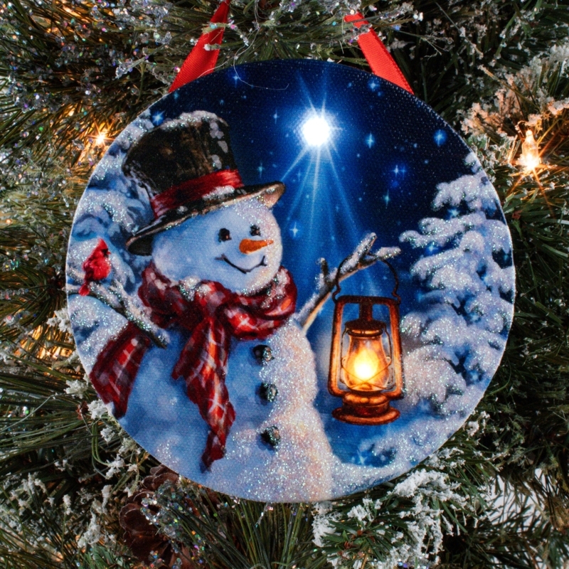 LED Snowman Figurine, Internal Light with Sparkling Texture