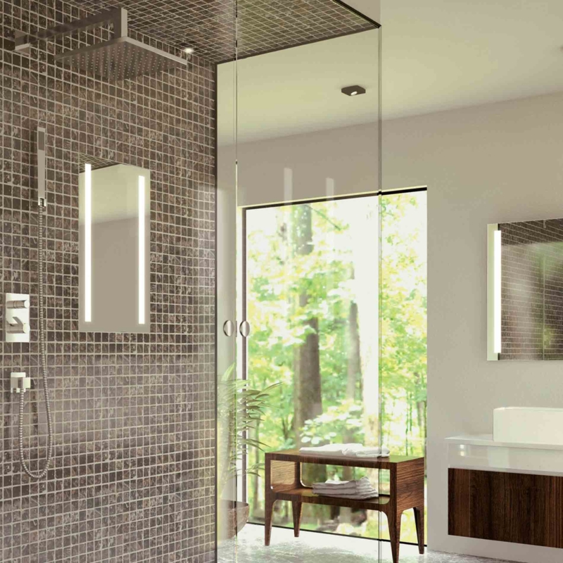 Lighted Bathroom Mirror for Vessel Sink Vanity Layout, Modern Design