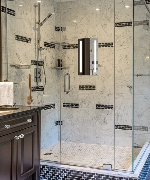 Lighted Bathroom Mirror with Vertical Light Strips for Modern Vanity